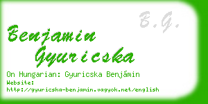 benjamin gyuricska business card